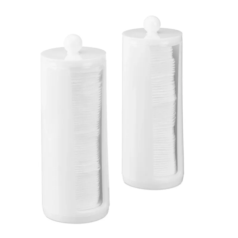 Wattepads Aufbewahrung 2er-Set Weiss von Relaxdays