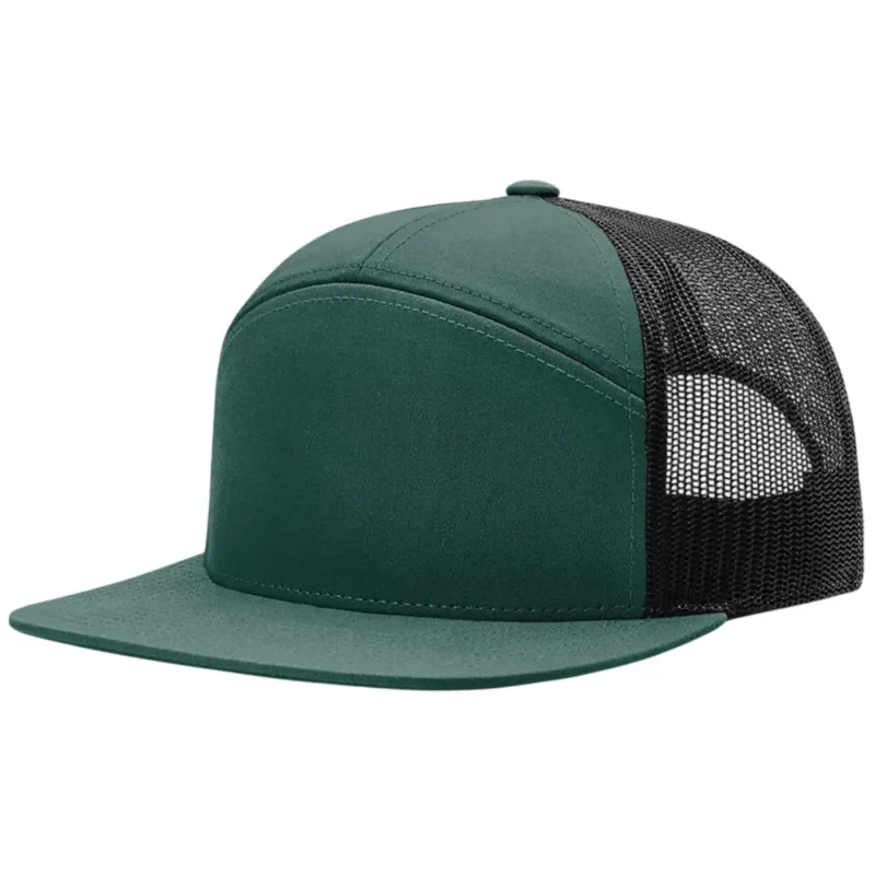 Richardson Dark Green/Black 7-Panel Trucker