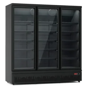 A&S Getränkekühlschrank 1600 Liter schwarz, 3 Klapptüren