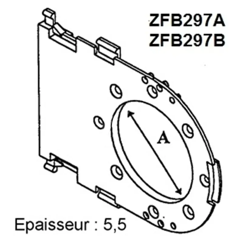 Tiroir pour motorisation de coffre PLASTIVAL de 210 et tube ZF 64 Zurfluh Feller