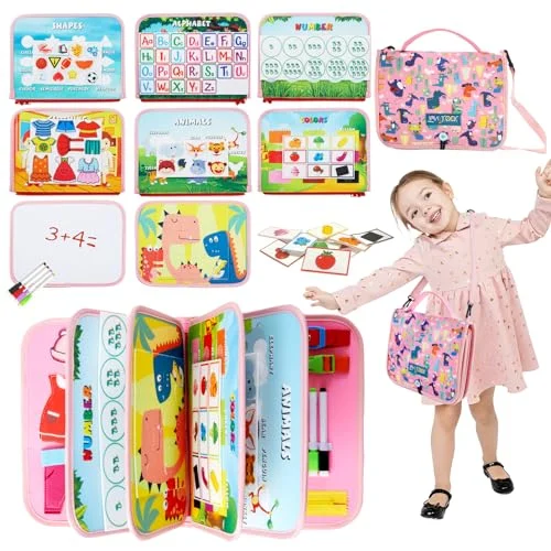Busy Board Toy, Activity Board Motor Activity Toy, Baby Sensory Learning Toy Motor Activity Board for Travel Car Airplane