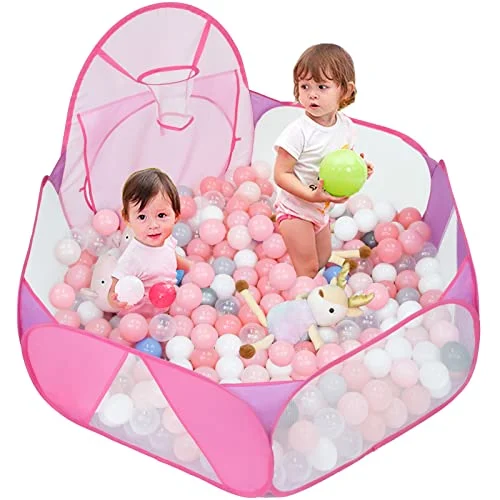 Ball pit for children, large pop-up ball pool, play tent for toddlers, baby playpen with basketball hoop and storage bag