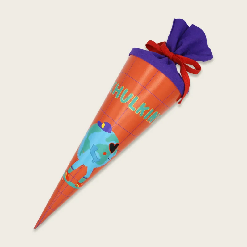 Schultüte orange mit Skater, 35cm Beige ava&yves