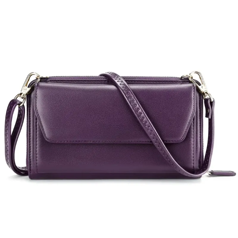 Small wallet with credit card holders, cell phone pocket with zipper around 2 straps