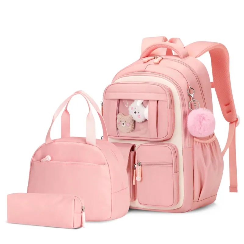 School Bag Backpack Children 3-piece