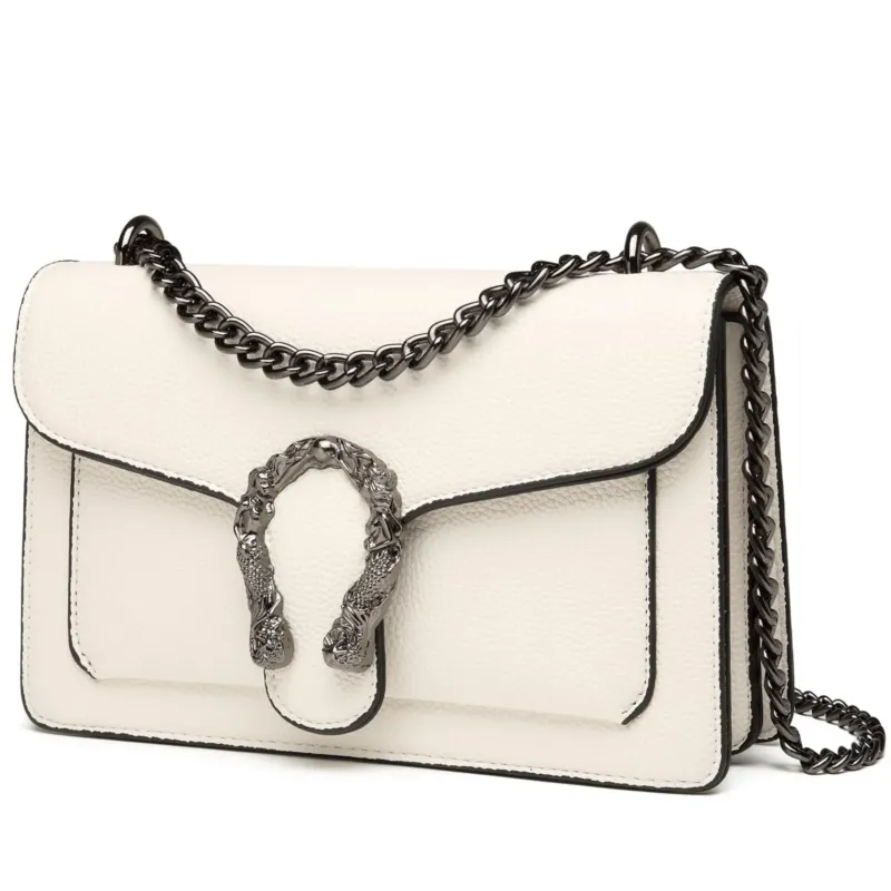 Chain crossbody bag shoulder bag handbag small shoulder bag leather cross body bag stylish evening bag with adjustable chain shoulder strap