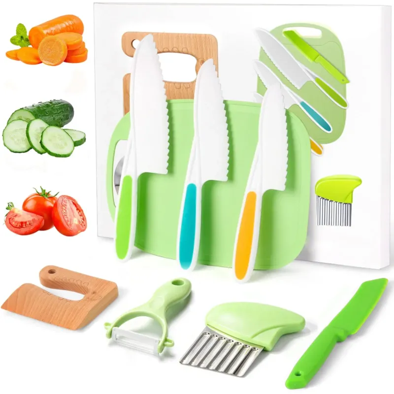 Children's Knife. 8-Piece Toy Set, Child-Safe Learning Knife. Children's Cutting Set