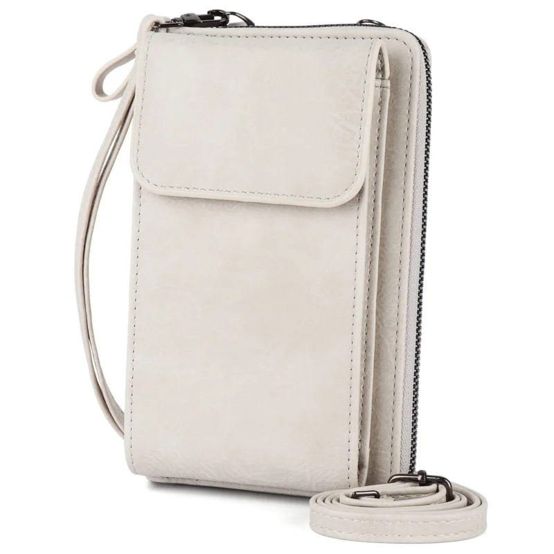 Cell phone bag with wallet, to hang around your neck, monochrome cell phone wallet bag
