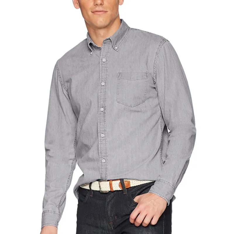Herren Elegantes Denimhemd mit modischem Schnitt und praktischer Brusttasche – Arvello