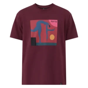 Cotton Tripped Up T-Shirt - Dark Red