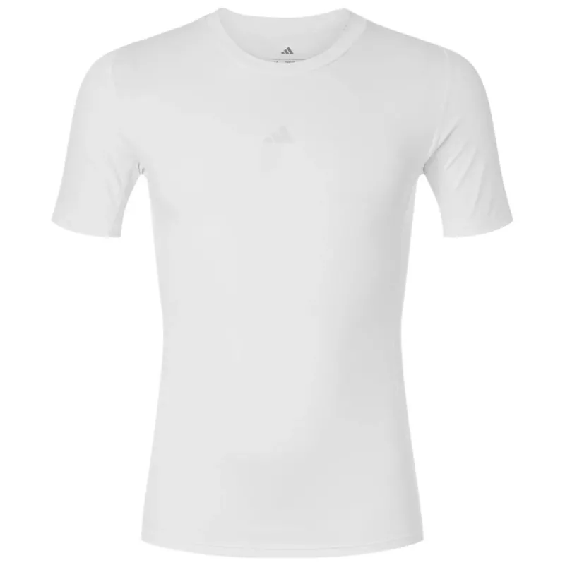 Adidas Men's White Techfit Compression T-Shirt