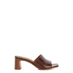 Jule Leather Open Toe Mules Brown