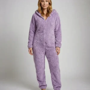 Damen Teddy Fleece Overall Kapuze – Auréline