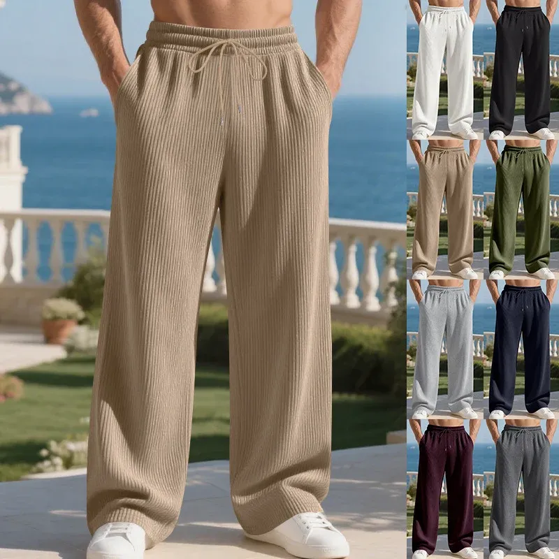 Herren Breezy Freizeithose mit elastischem Bund und geradem Schnitt – Sorevano