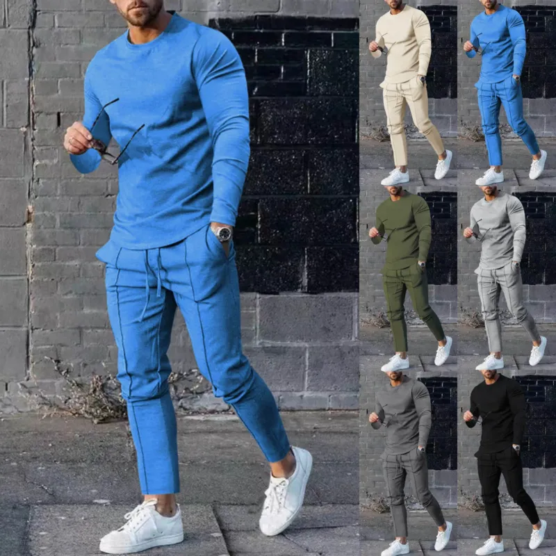 Herren Funktionales Langarmshirt und bequeme Jogginghose Set – Marzano
