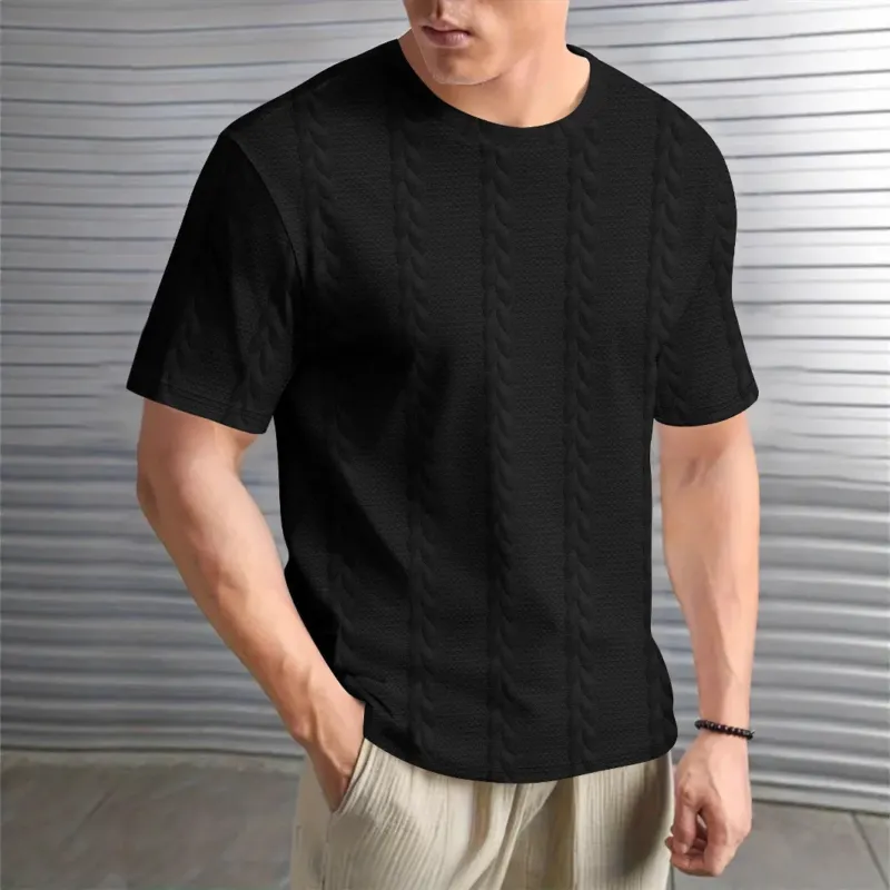 Herren Strukturiertes Kurzarmshirt – Arvello