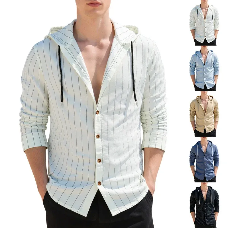 Herren lässige und modische Hemdjacke mit Kapuze – Taviero