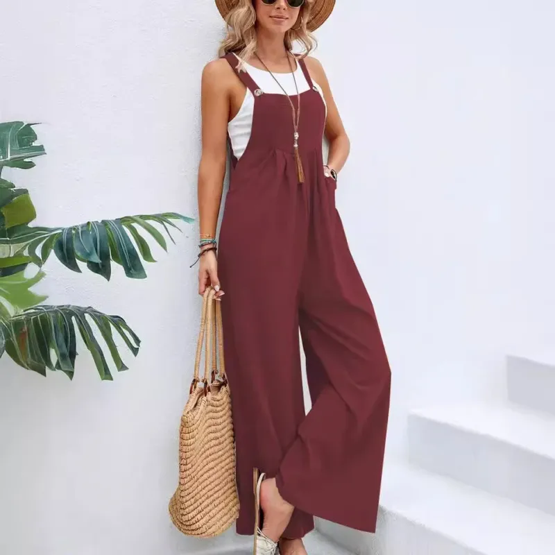 Damen weite Latzhose aus leichtem Material – Solévia