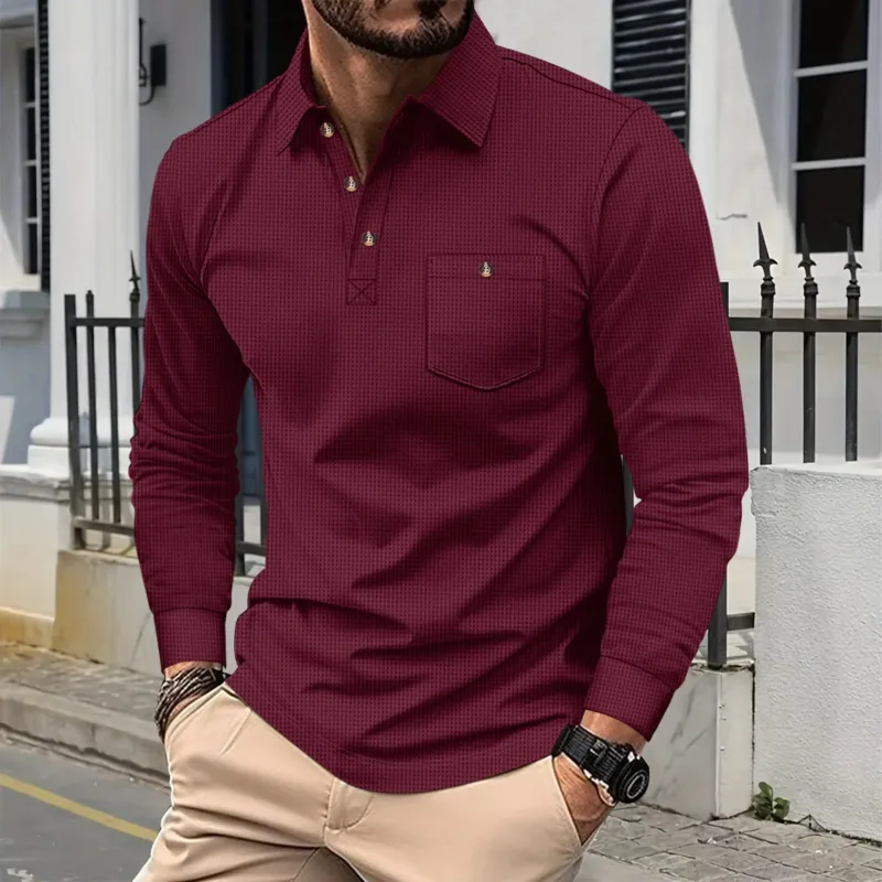 Herren Langarmhemd mit modischem Design und praktischem Brusttaschen – Arvello