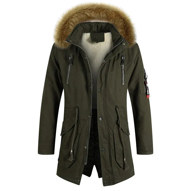 Herren modische Winterjacke mit abnehmbarer Kapuze und warmem Innenfutter – Marzano