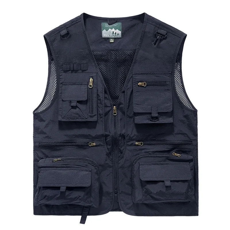 Herren multifunktionale Anglerweste mit zahlreichen Taschen und Mesh-Einsätzen – Marzano