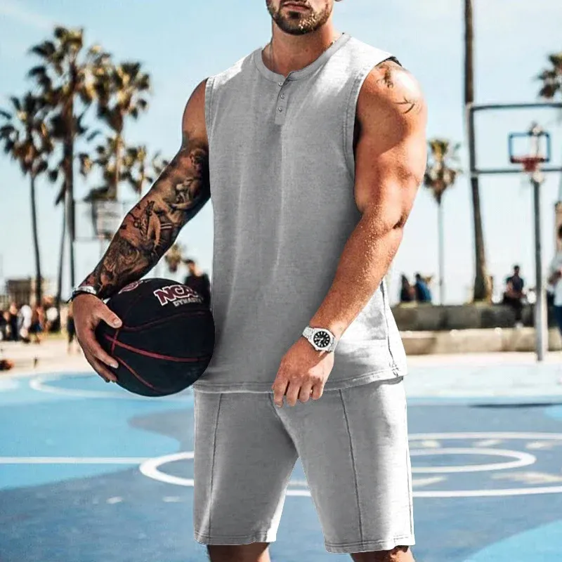 Herren Sportliches Tanktop und kurze Freizeitshorts – Marzano