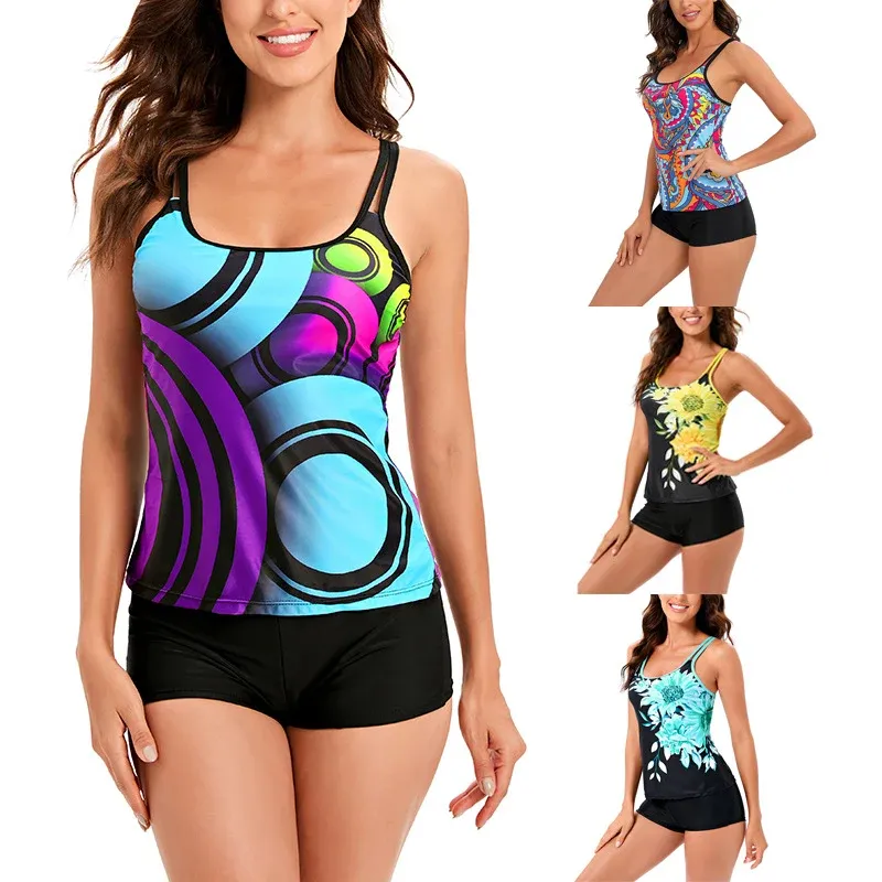Damen Tankini-Set mit floralem Oberteil und praktischen Shorts – Maréssa