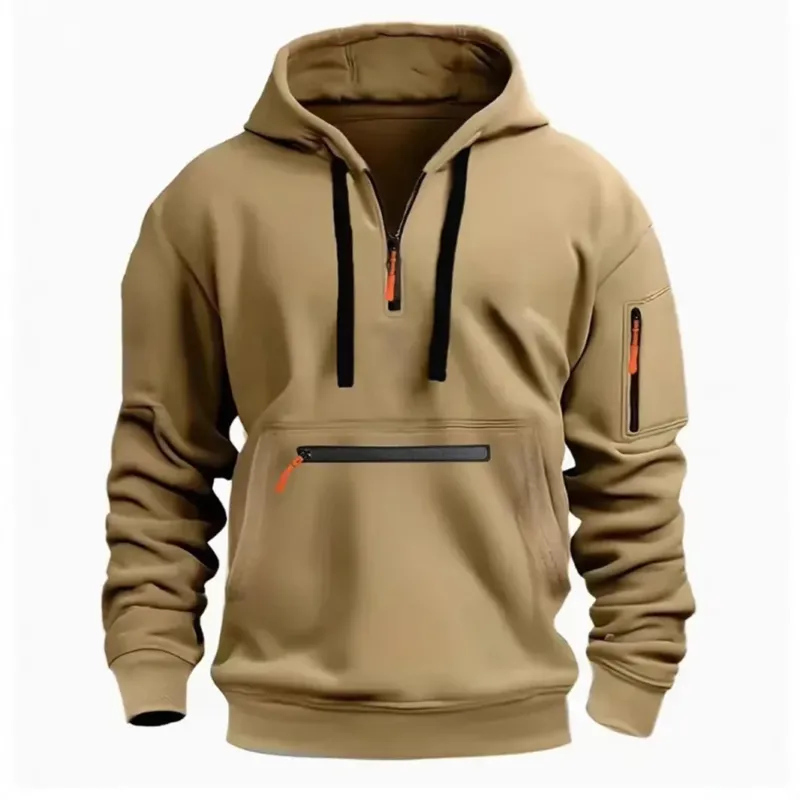 Herren Kapuzenpullover mit funktionalem Reißverschluss – Cavarno