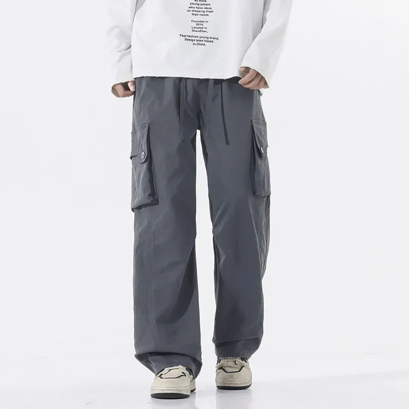 Herren Weite Twill-Cargohose mit Kordelbund und großen Patten-Taschen Echo Archiv