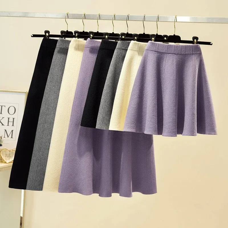 Damen Weit geschnittener, eleganter Midirock – Rosévia
