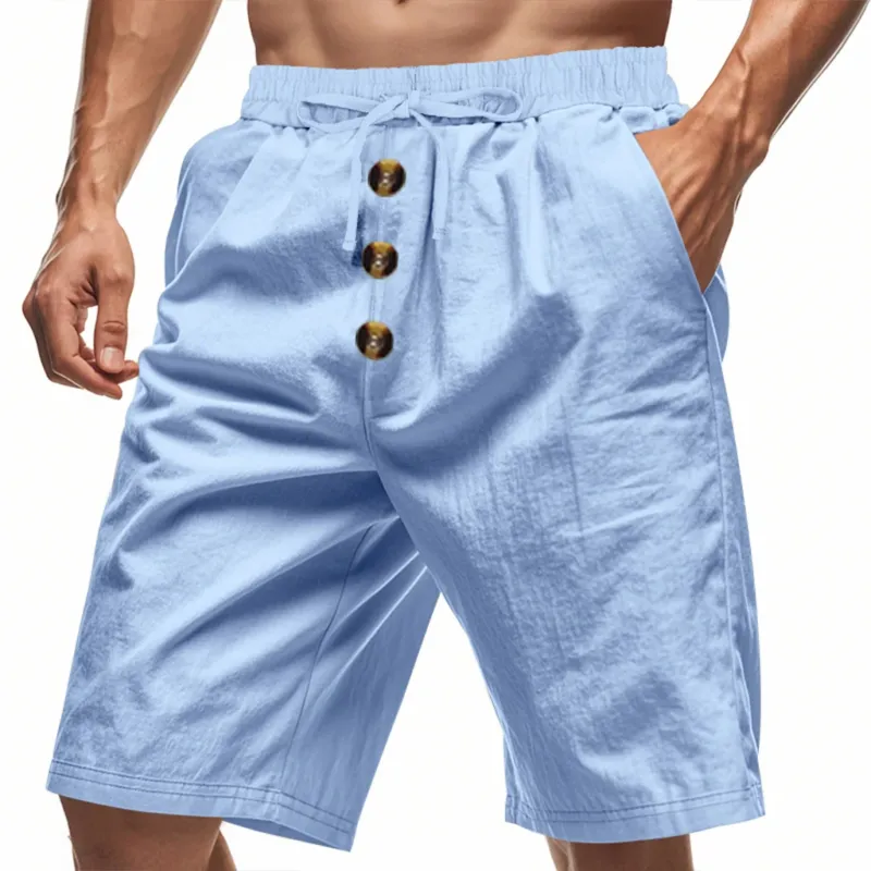 Herren lässige Shorts mit Knopfdetails und elastischem Bund – Sorevano