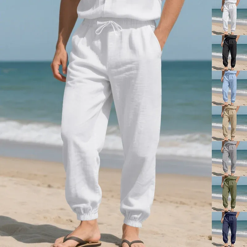 Herren Leichte Haremshose aus atmungsaktivem Material mit seitlichen Taschen – Sorevano