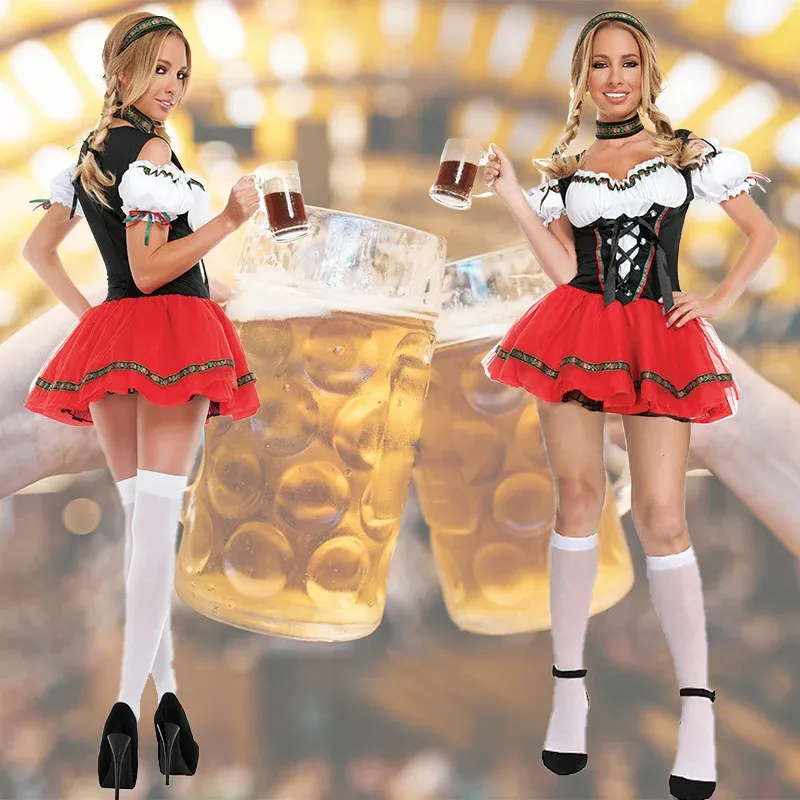 Damen folklorisches Kostümkleid mit off-shoulder Bluse Schnürkorsage und stufigem Tüllrock – Élara