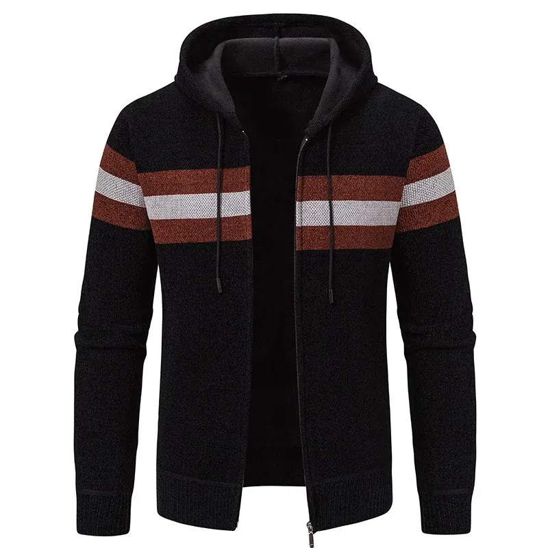 Herren modische Kapuzenjacke mit strukturiertem Design und elegantem Innenkragen – Cavarno