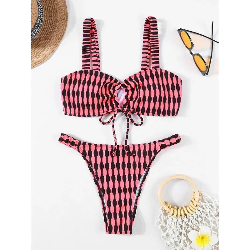 Damen Triangel-Bikini mit modischem Wickel-Design und verstellbaren Trägern – Maréssa