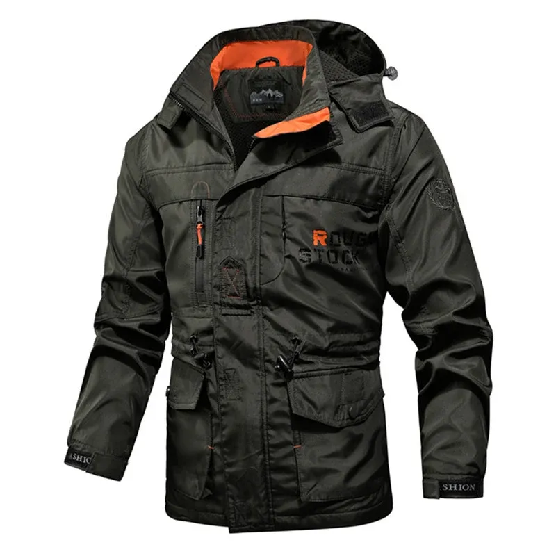 Herren wasserabweisender Fieldparka mit Mesh-Innenfutter, Multifunktionstaschen und Kordelzug – Taviero