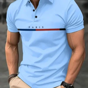 Herren modisches Polohemd mit stilvollem Druckdesign – Cavello