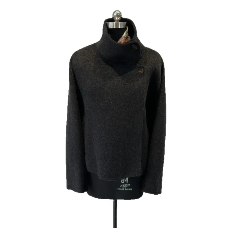 Damen Gemütlicher Oversized Mock Neck Pullover – Mavelle