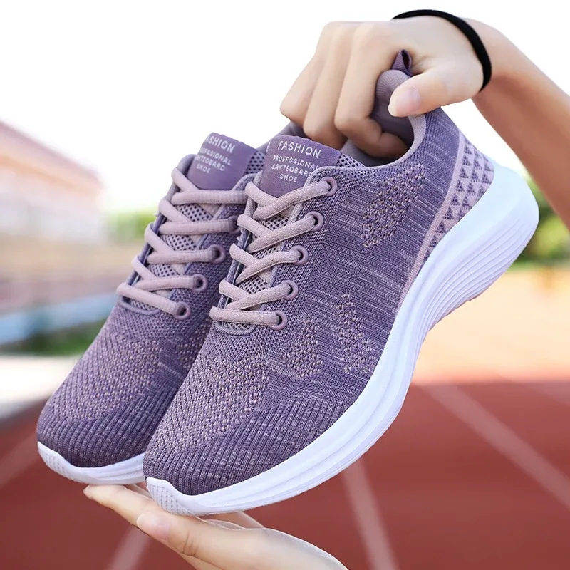 Damen leichte Laufschuhe mit atmungsaktivem Strickobermaterial und viskoelastischer Komfortsohle – Lioré