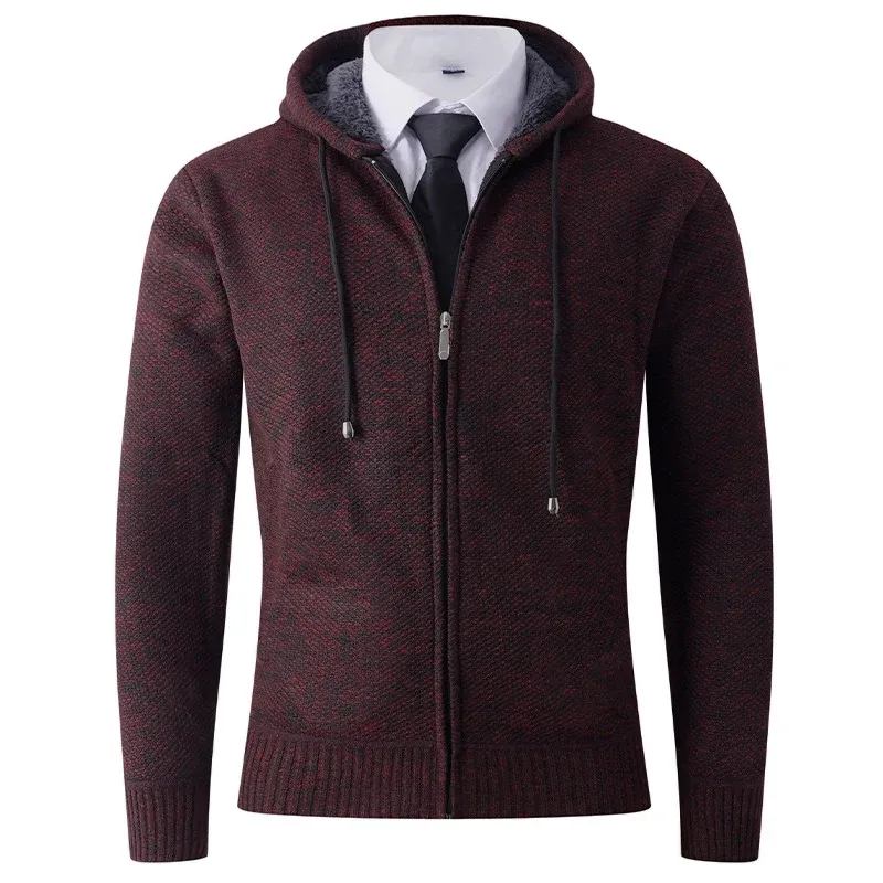 Herren modische Strickjacke mit Kapuze und Reißverschluss – Taviero