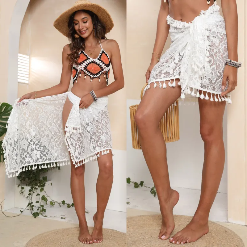 Damen dekorativer Häkel-Strandsarong – Avérine