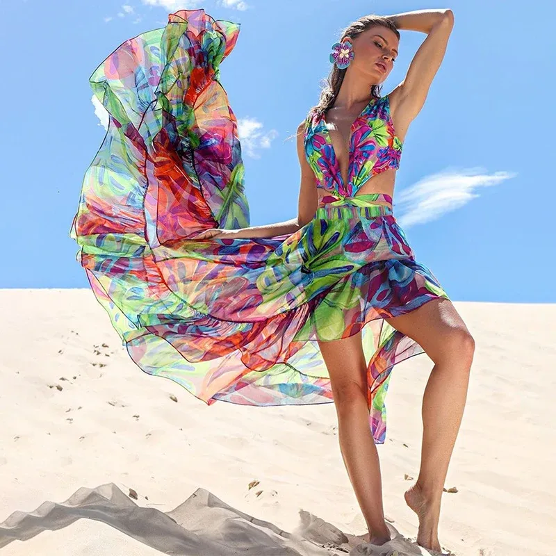 Damen Einteiler Badeanzug mit floralem Cut-Out Design – Maréssa