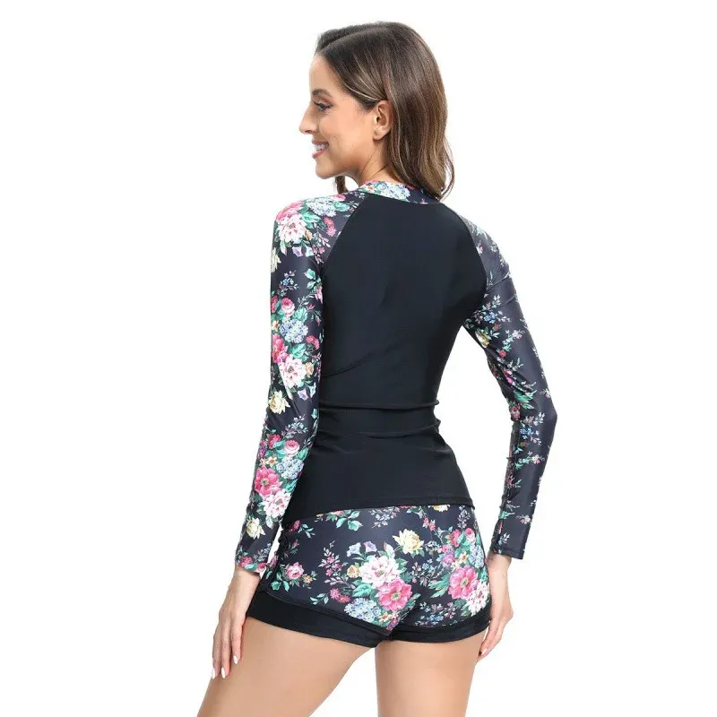 Damen Rashguard mit kurzen Ärmeln und modischem Grafikdesign – Avérine