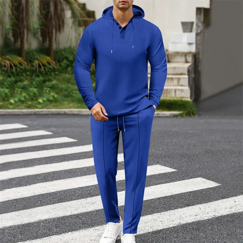 Herren modisches Hoodie-Set mit sportlichem Schnitt und praktischen Funktionen – Cavarno