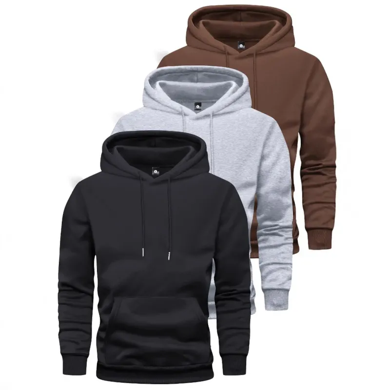 Unisex schlichter Kapuzenpullover mit Kängurutasche, gerippten Bündchen und relaxed Fit – Auréline