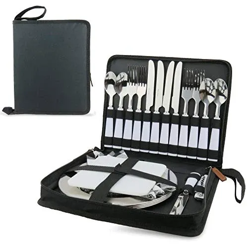Camping cutlery set for 2 or portable cutlery set for 4
