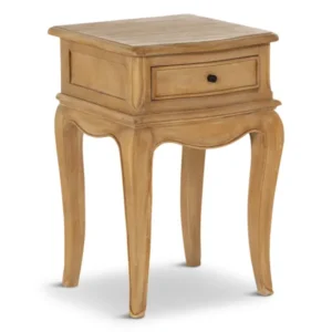 Cecile Light Wooden French Style 1 Drawer Bedside Table