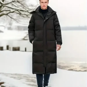 Warme Lange Gesteppte Winterjacke für Männer – Marzano