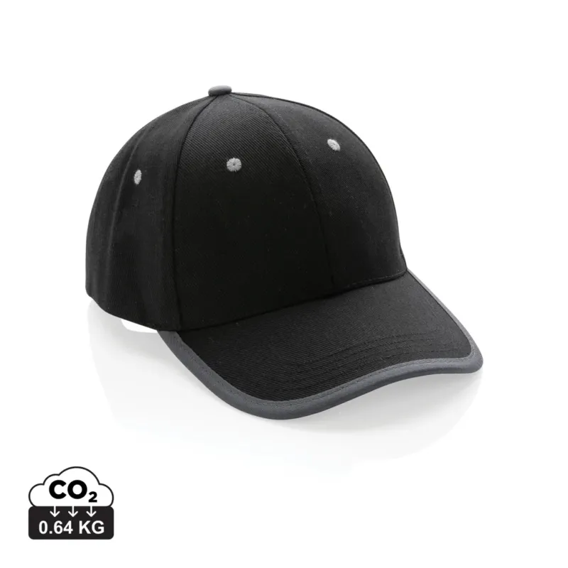 Impact AWARE™ 280gr Brushed rCotton 6 Panel Kontrast-Cap – schwarz