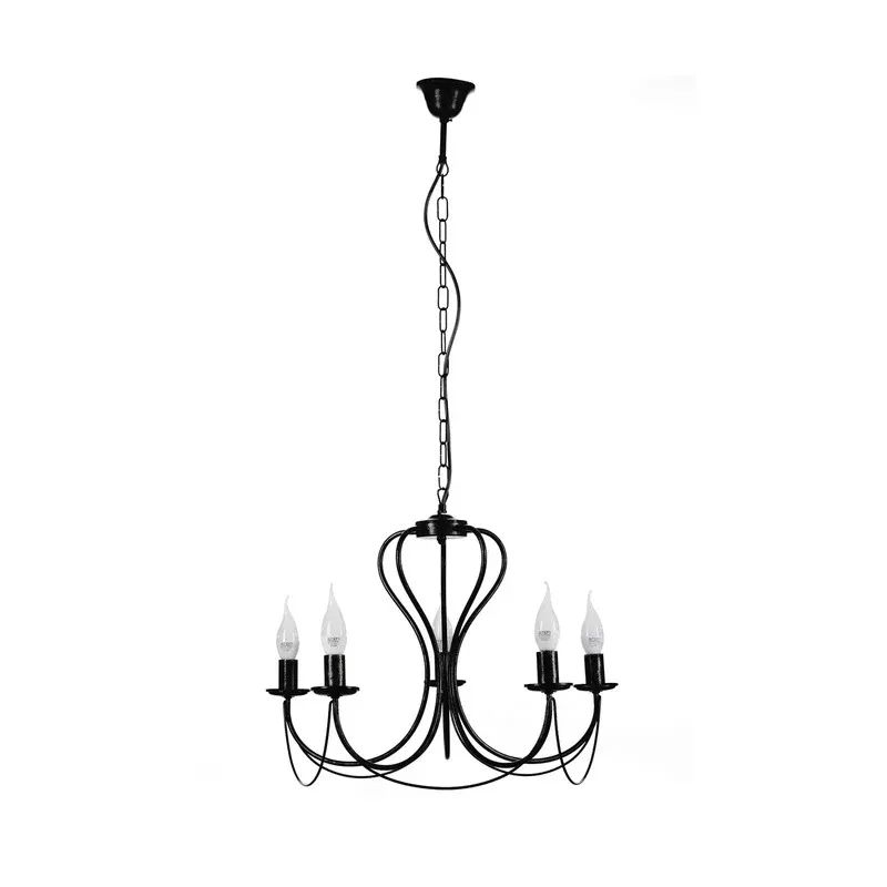 Kronleuchter Candela schwarz 5-flammig Lampe Deckenlampe Deckenleuchte Strahler - 8030626543294